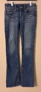 American Eagle Kick Boot Jeans Womens 00 Next Level Stretch Blue Bootcut Denim